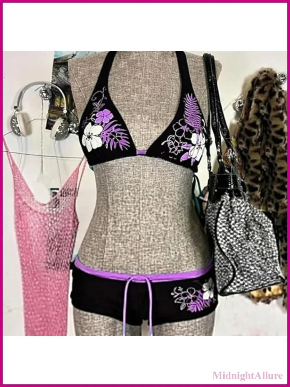 Y2K Halter Bikini Set Women Two Piece Swimsuit Cute Beach Outfits 2025